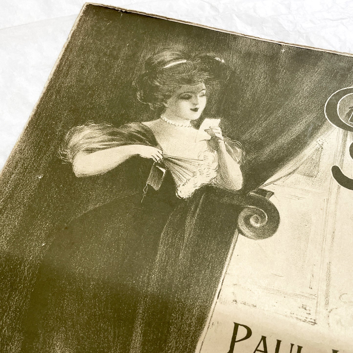 1900s - Antique French Sheet Music - Paul Lombard's 'Cher Secret' Valse Boston Piano and Vocal Score - Belle Epoque Cover Art