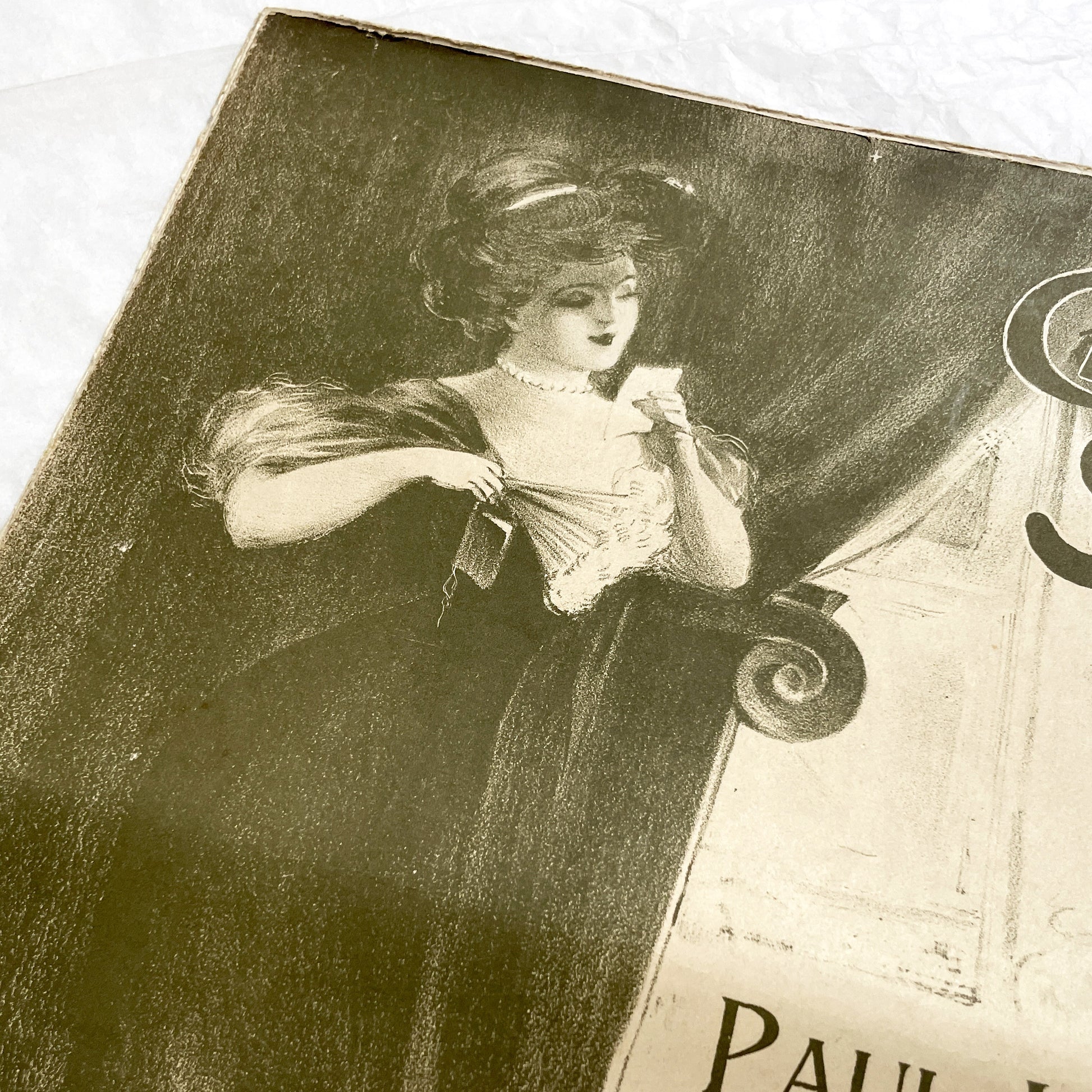 1900s - Antique French Sheet Music - Paul Lombard's 'Cher Secret' Valse Boston Piano and Vocal Score - Belle Epoque Cover Art