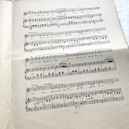 1900s - Antique French Sheet Music - Paul Lombard's 'Cher Secret' Valse Boston Piano and Vocal Score - Belle Epoque Cover Art