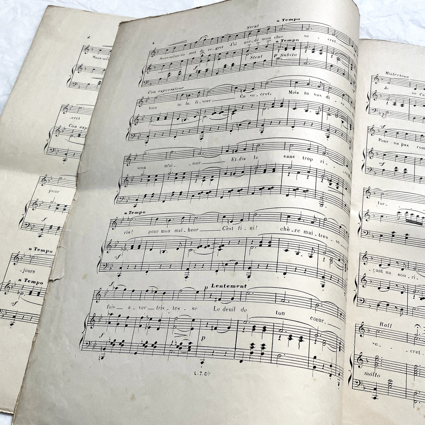 1900s - Antique French Sheet Music - Paul Lombard's 'Cher Secret' Valse Boston Piano and Vocal Score - Belle Epoque Cover Art