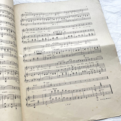 1900s - Antique French Sheet Music - Paul Lombard's 'Cher Secret' Valse Boston Piano and Vocal Score - Belle Epoque Cover Art