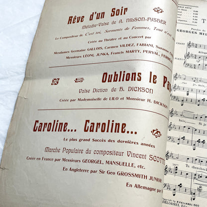 1910s - Vintage French Sheet Music - Tu Ne Sauras Jamais! - Joseph Rico - Georges Millandy - Romantic Waltz - H. Delormel Paris