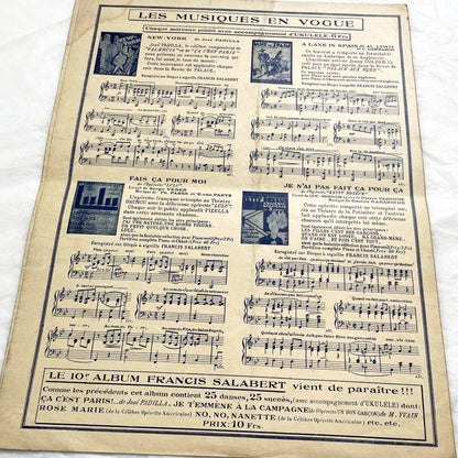 1920s - French Musical Score - 'Comte Obligado' Operetta by Moretti and Barde - 'Ça Fait Passer Un Moment' Sheet Music - Salabert Editions.