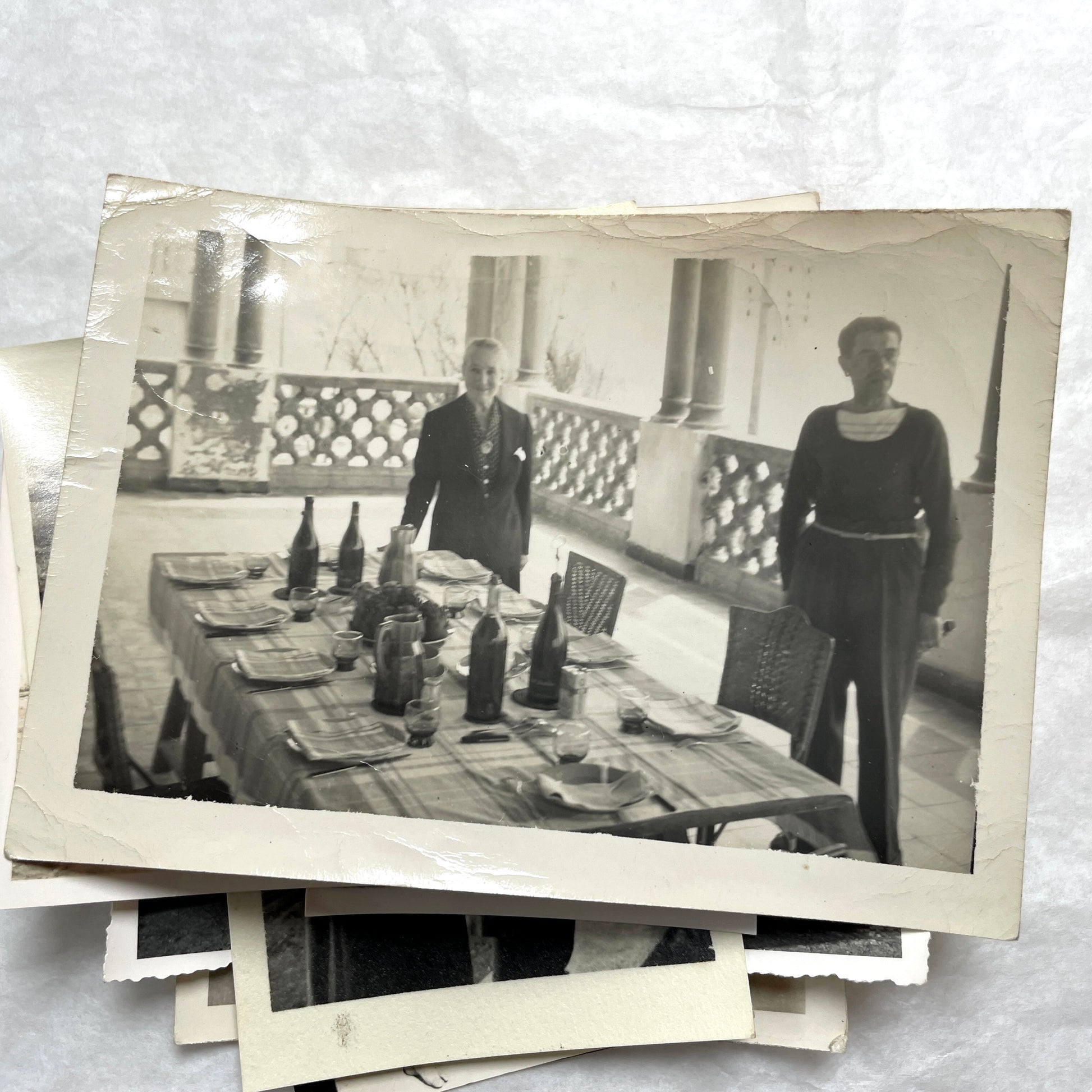 1940s vintage French photograph lot showing families, children, and daily life scenes in black and white.