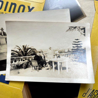1930s vintage photo lot with French family scenes and original negatives, capturing nostalgic moments of daily life.