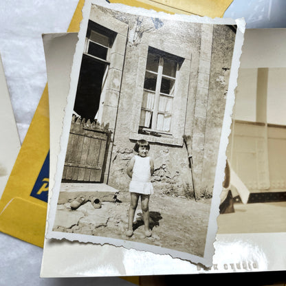 1930s vintage photo lot with French family scenes and original negatives, capturing nostalgic moments of daily life.