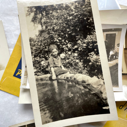 1930s vintage photo lot with French family scenes and original negatives, capturing nostalgic moments of daily life.