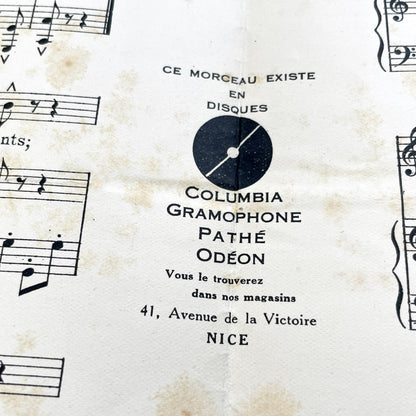 1920s - Vintage French Music Sheet - Nice Carnival Official Song 1929 - Ah! Ah!! - Gustav Adlof Moossa cover - Delrieu Frères