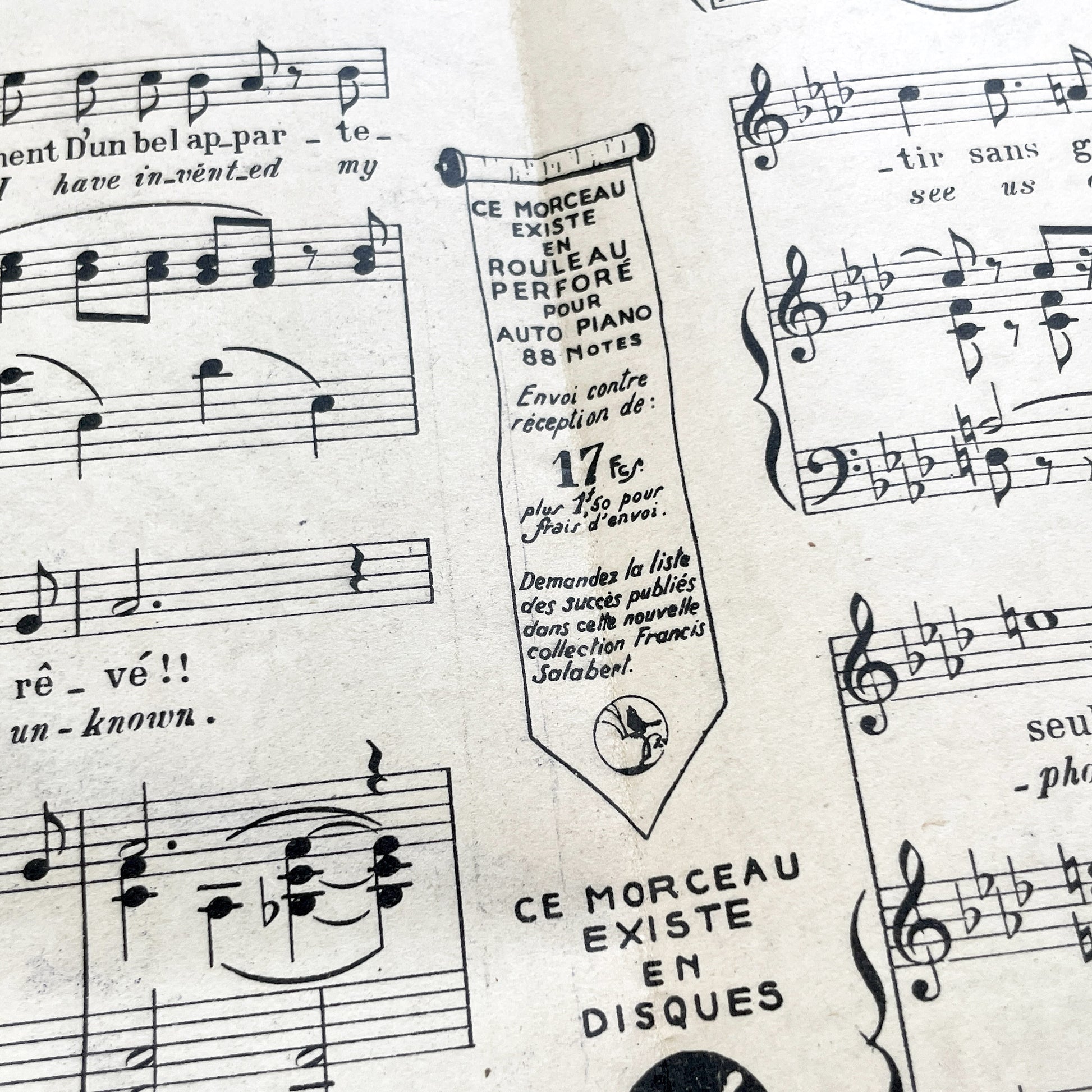 1920s - Vintage Sheet Music - Tea for Two - No No Nanette Operetta - Vincent Youmans Music - French Adaptation - 1926 Copyright Edition.