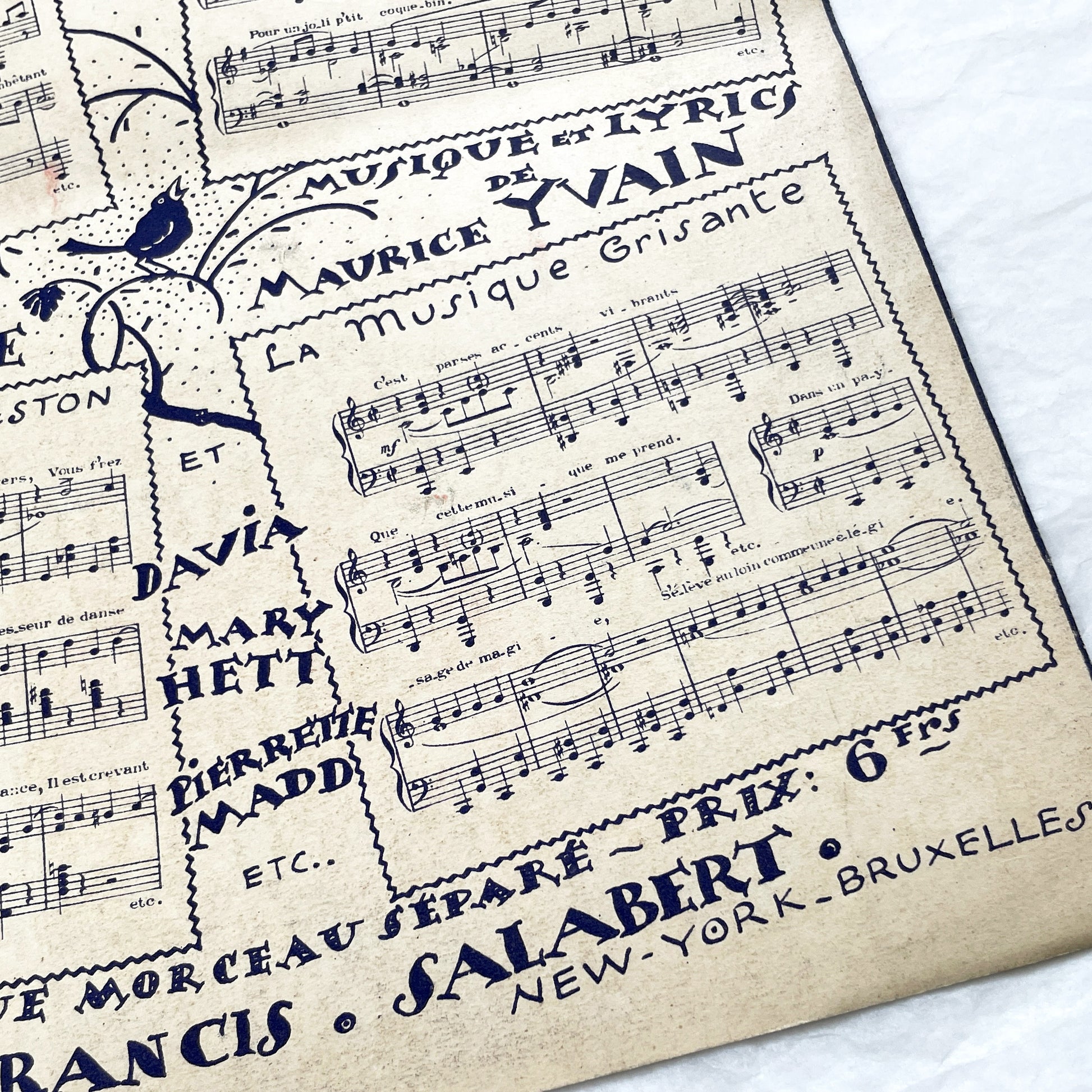1920s - Vintage Sheet Music - Tea for Two - No No Nanette Operetta - Vincent Youmans Music - French Adaptation - 1926 Copyright Edition.