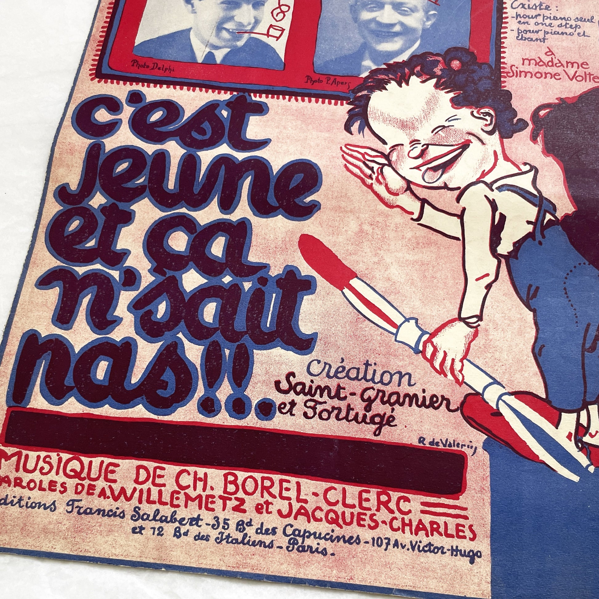 1920s - Vintage French Music Sheet - 'C'est Jeune Et Ça N'sait Pas' - Popular Song Of Casino De Paris