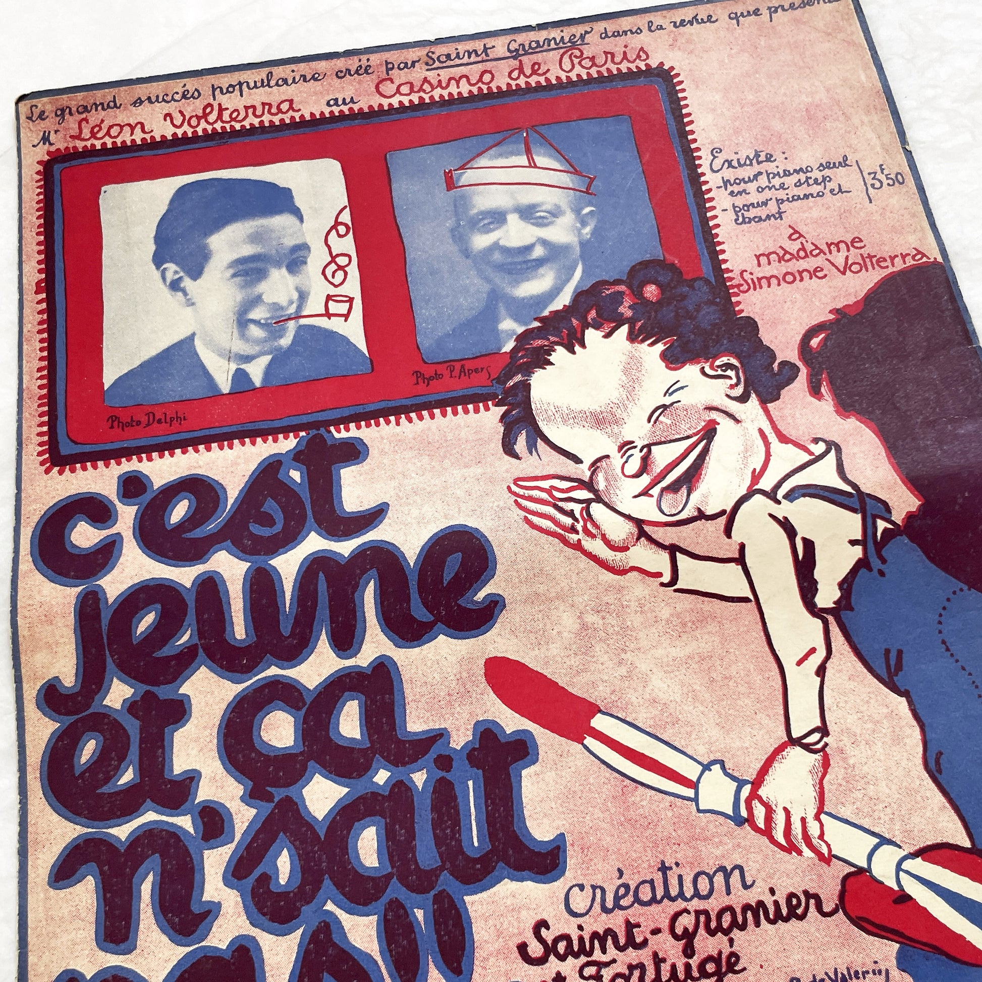 1920s - Vintage French Music Sheet - 'C'est Jeune Et Ça N'sait Pas' - Popular Song Of Casino De Paris