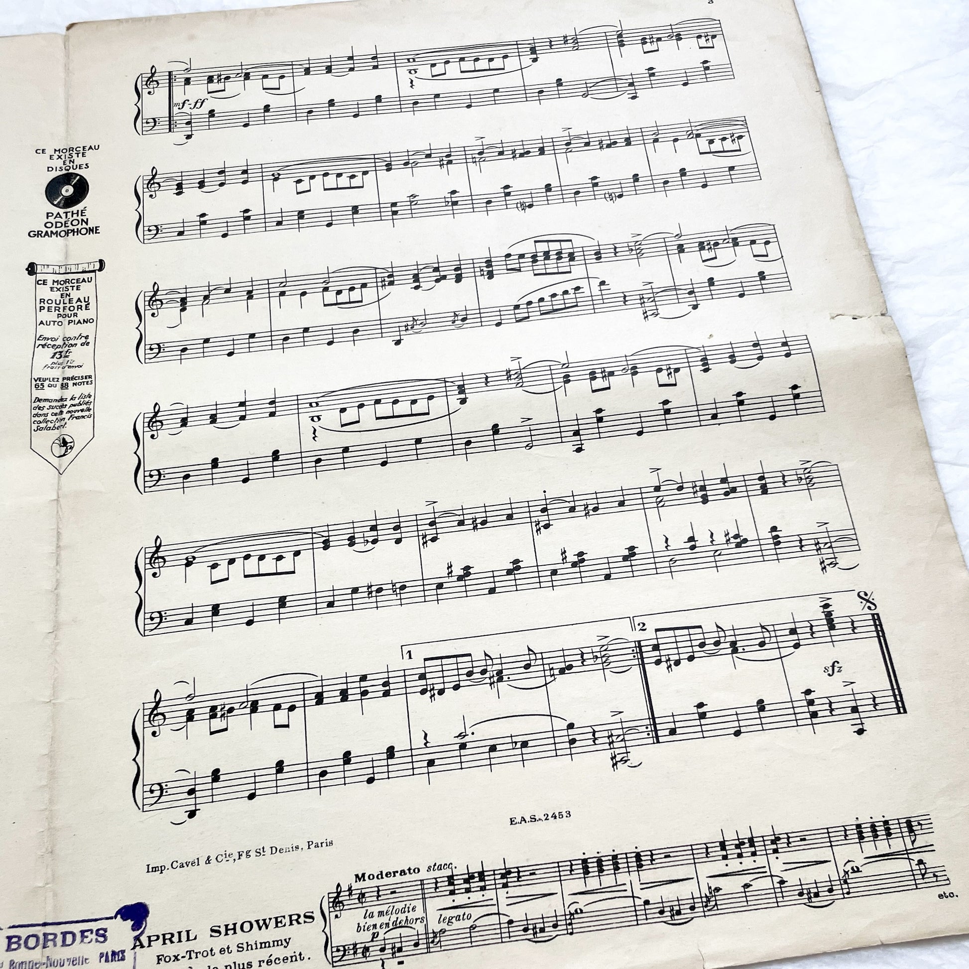 1920s - Vintage French Music Sheet - 'C'est Jeune Et Ça N'sait Pas' - Popular Song Of Casino De Paris