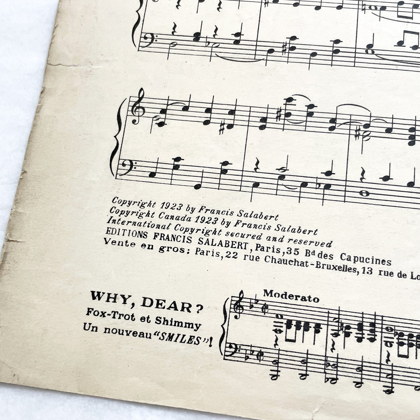 1920s - Vintage French Music Sheet - 'C'est Jeune Et Ça N'sait Pas' - Popular Song Of Casino De Paris