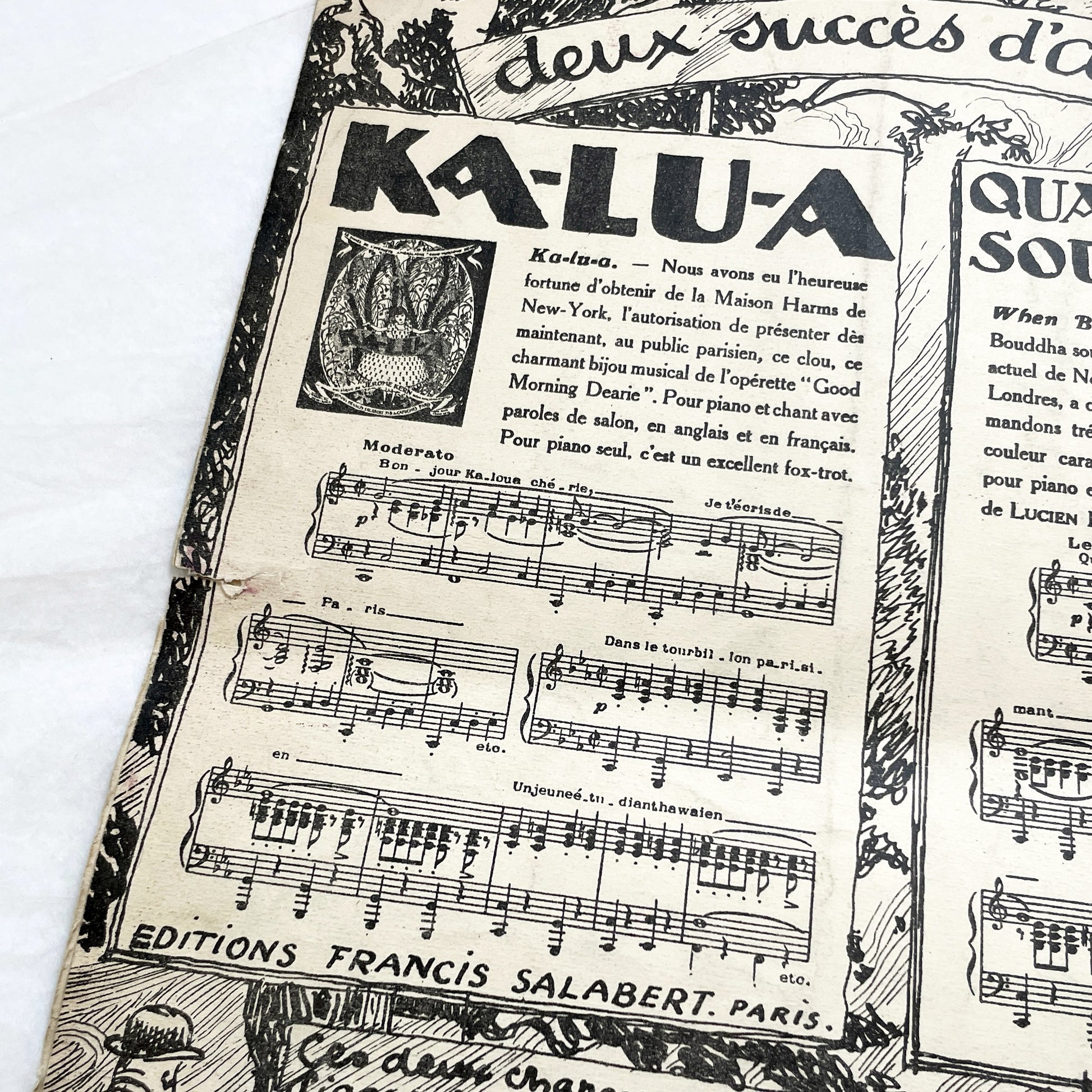 1920s - Vintage French Music Sheet - 'C'est Jeune Et Ça N'sait Pas' - Popular Song Of Casino De Paris