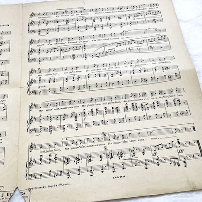 1920s - Vintage French Sheet Music - Chanson de Route - Ciboulette Operetta by Reynaldo Hahn - Éditions Salabert - Paris - Edmée Favart