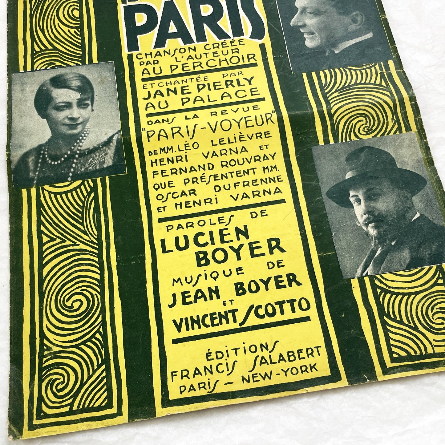 1920s - Vintage French Sheet Music 'Mon Paris' - Lucien Boyer & Vincent Scotto - Paris-Voyeur Revue - Gershwin Fox-Trot Adverts