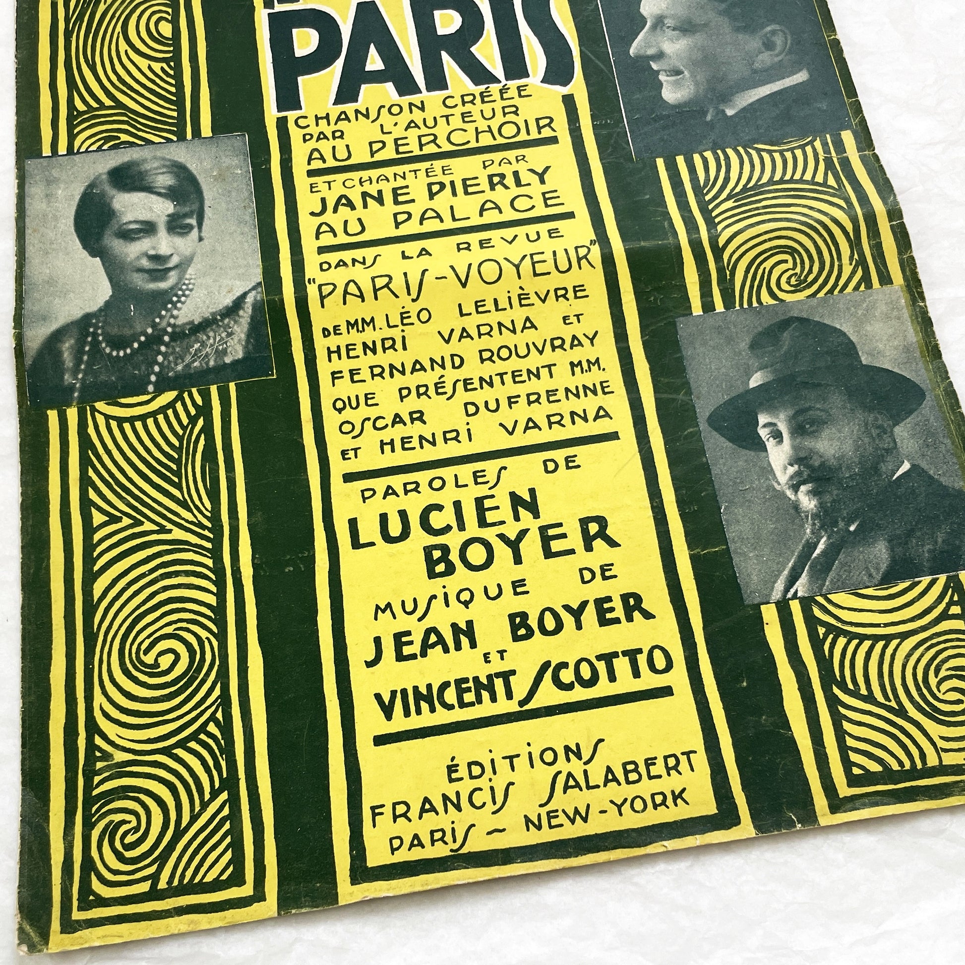 1920s - Vintage French Sheet Music 'Mon Paris' - Lucien Boyer & Vincent Scotto - Paris-Voyeur Revue - Gershwin Fox-Trot Adverts