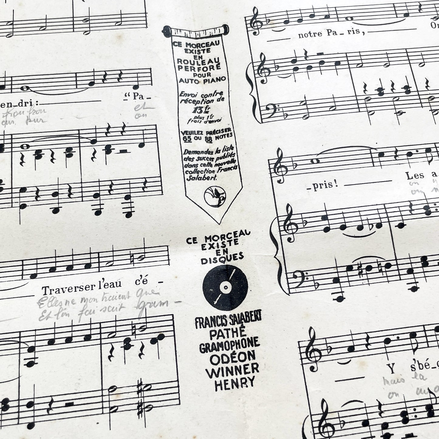 1920s - Vintage French Sheet Music 'Mon Paris' - Lucien Boyer & Vincent Scotto - Paris-Voyeur Revue - Gershwin Fox-Trot Adverts