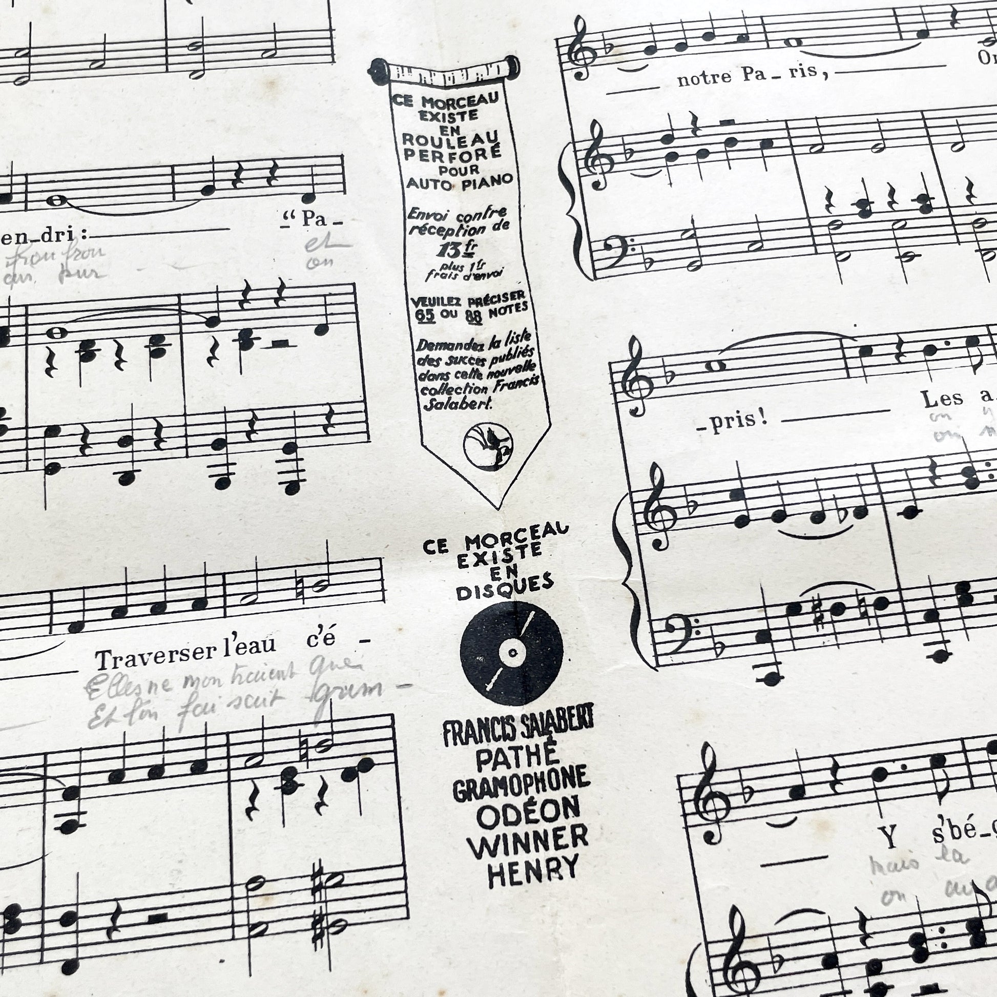 1920s - Vintage French Sheet Music 'Mon Paris' - Lucien Boyer & Vincent Scotto - Paris-Voyeur Revue - Gershwin Fox-Trot Adverts