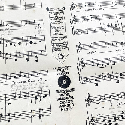 1920s - Vintage French Sheet Music 'Mon Paris' - Lucien Boyer & Vincent Scotto - Paris-Voyeur Revue - Gershwin Fox-Trot Adverts
