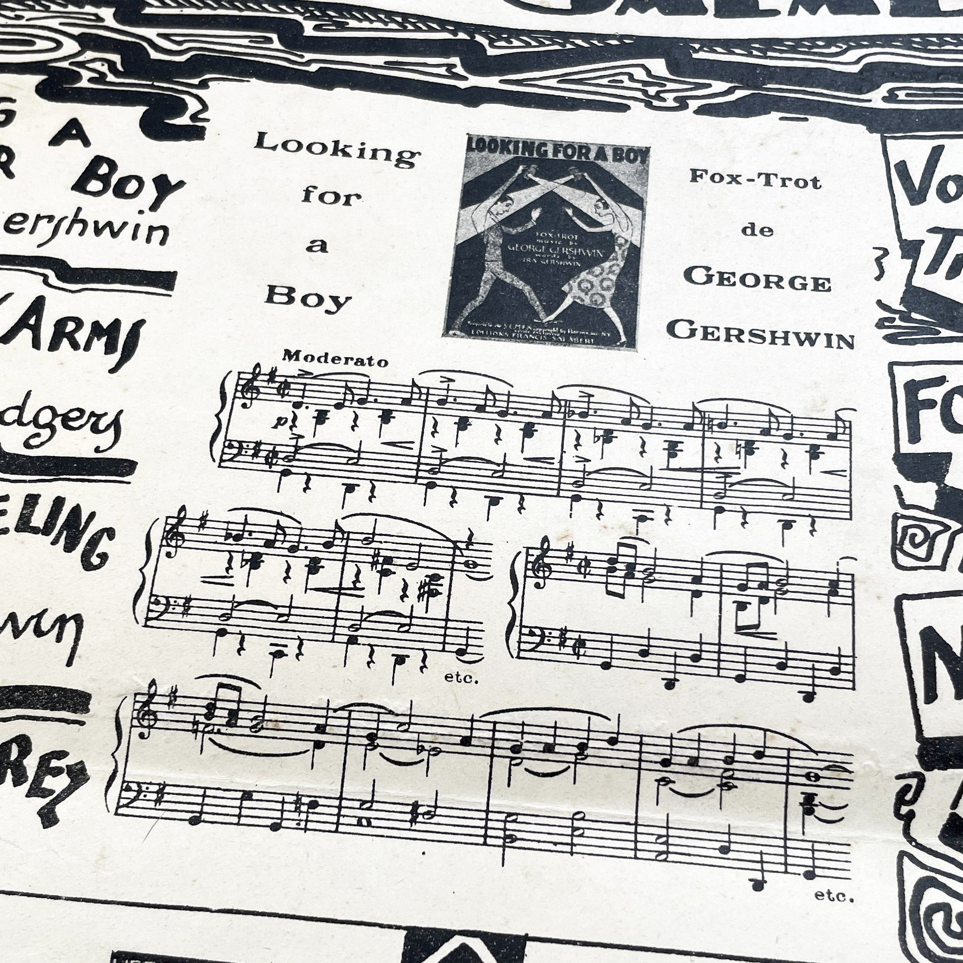 1920s - Vintage French Sheet Music 'Mon Paris' - Lucien Boyer & Vincent Scotto - Paris-Voyeur Revue - Gershwin Fox-Trot Adverts