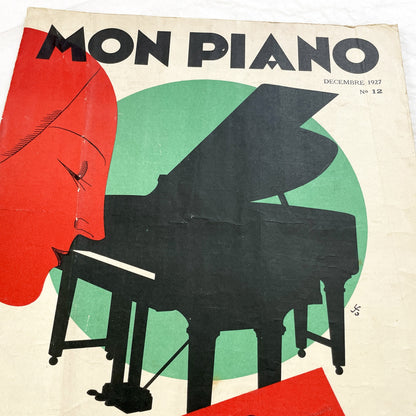1927 Art Deco Sheet Music Magazine Mon Piano – French Musical Album with 3 Original Piano Pieces