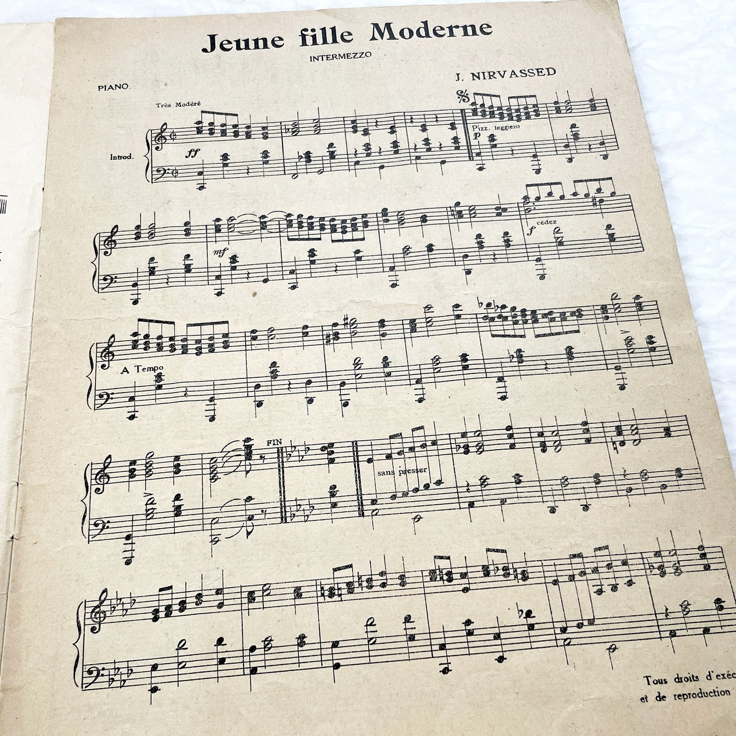 1927 Art Deco Sheet Music Magazine Mon Piano – French Musical Album with 3 Original Piano Pieces