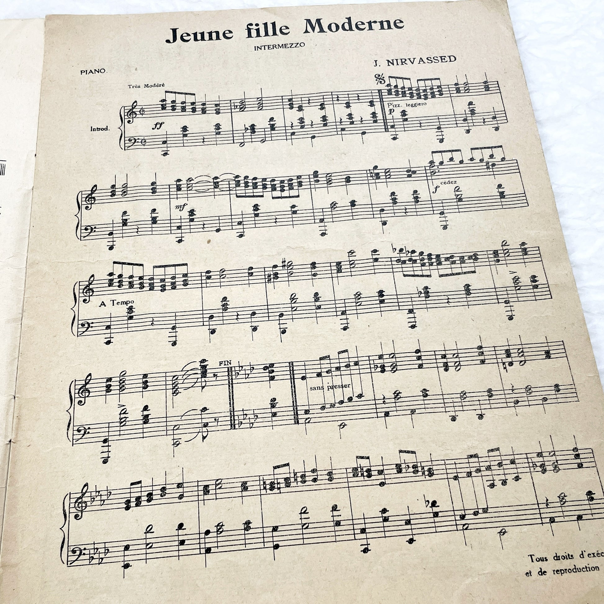 1927 Art Deco Sheet Music Magazine Mon Piano – French Musical Album with 3 Original Piano Pieces