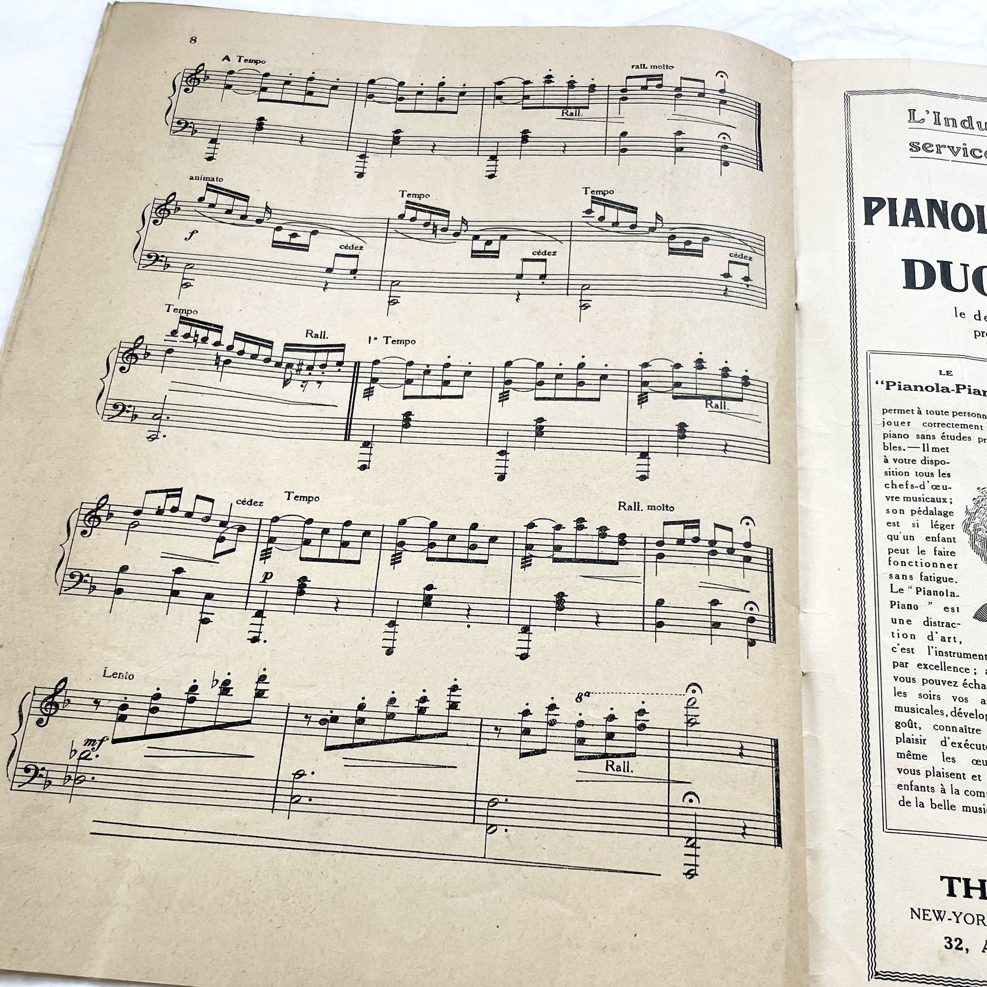 1927 Art Deco Sheet Music Magazine Mon Piano – French Musical Album with 3 Original Piano Pieces