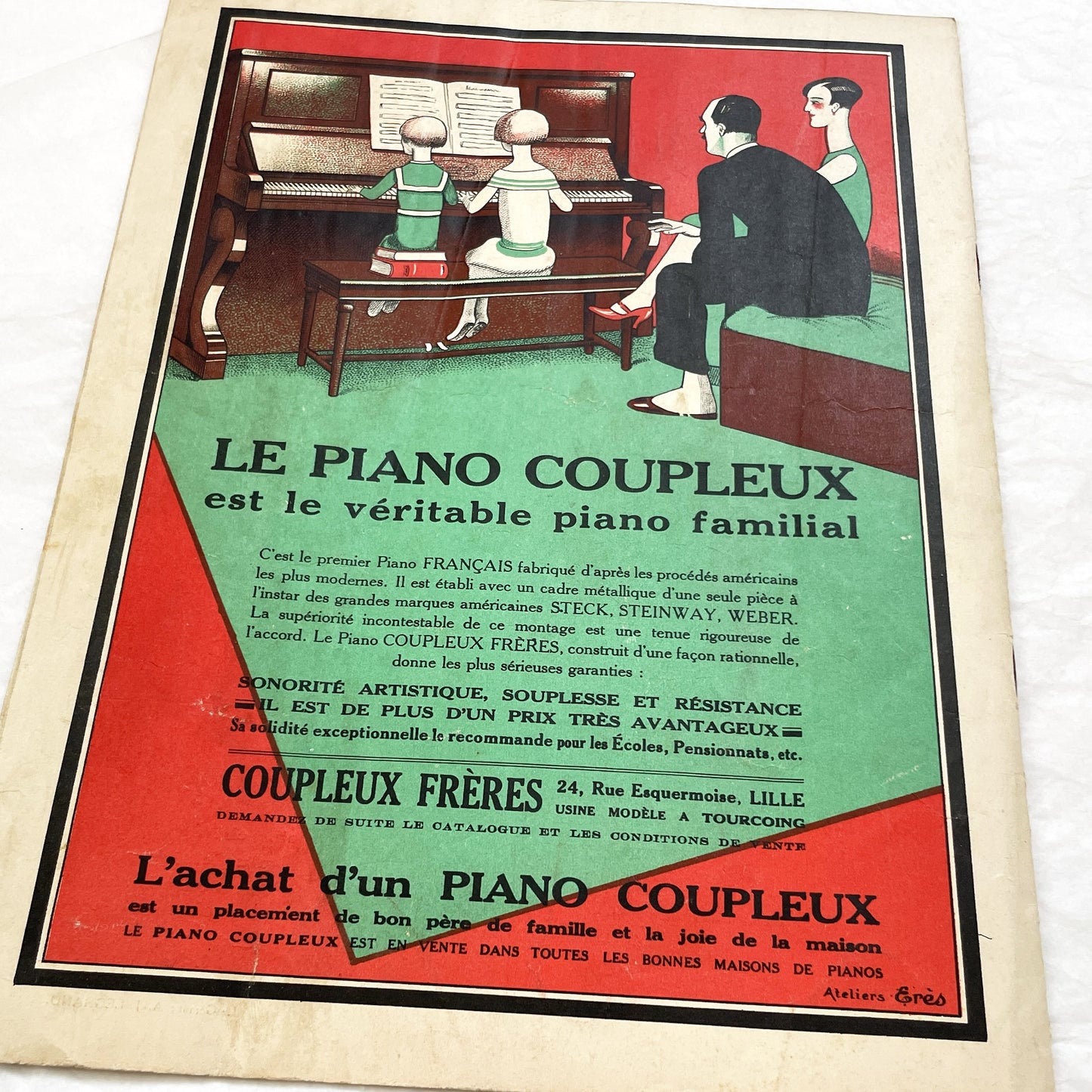 1927 Art Deco Sheet Music Magazine Mon Piano – French Musical Album with 3 Original Piano Pieces