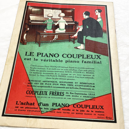 1927 Art Deco Sheet Music Magazine Mon Piano – French Musical Album with 3 Original Piano Pieces