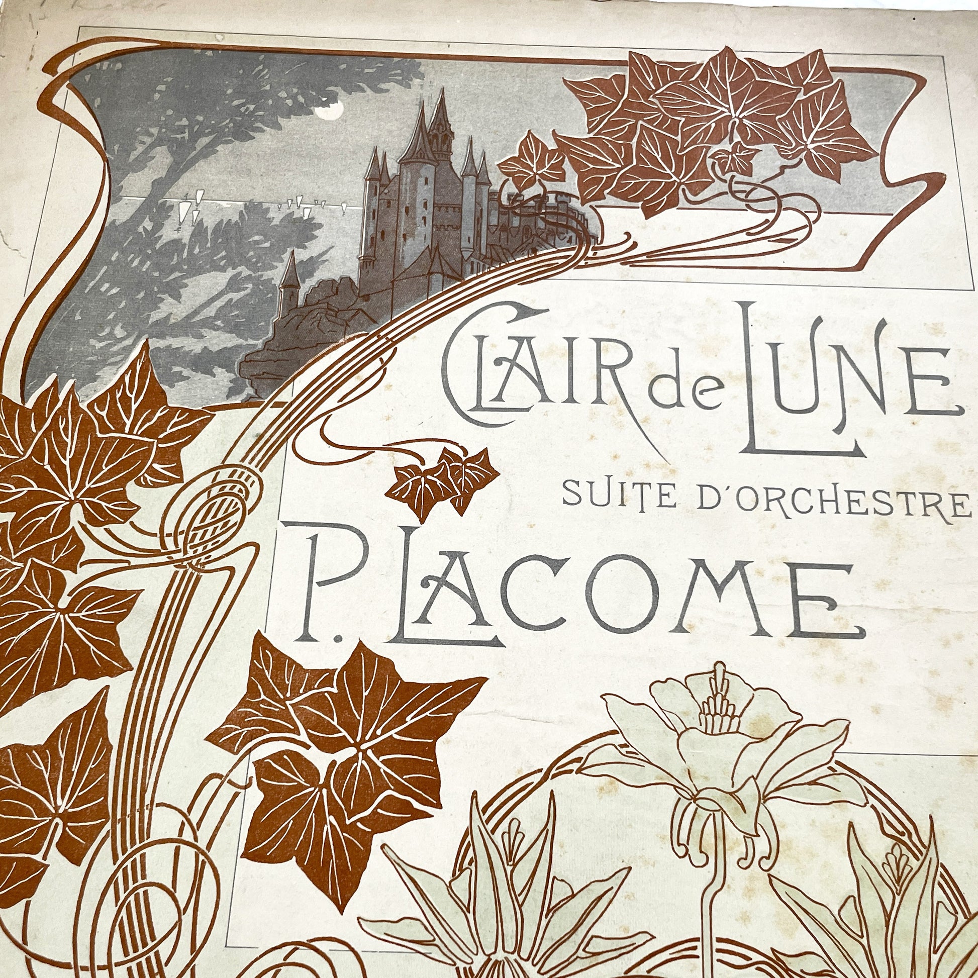 1900s - P. Lacome Clair de Lune Orchestral Suite Piano Transcription - 'Farfadets' Scherzo Music Score - Henry Lemoine Art Nouveau