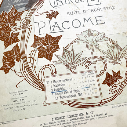 1900s - P. Lacome Clair de Lune Orchestral Suite Piano Transcription - 'Farfadets' Scherzo Music Score - Henry Lemoine Art Nouveau