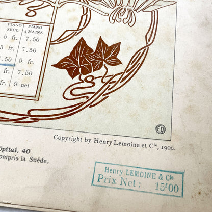 1900s - P. Lacome Clair de Lune Orchestral Suite Piano Transcription - 'Farfadets' Scherzo Music Score - Henry Lemoine Art Nouveau