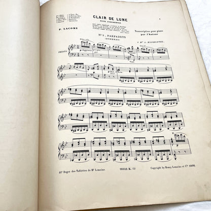 1900s - P. Lacome Clair de Lune Orchestral Suite Piano Transcription - 'Farfadets' Scherzo Music Score - Henry Lemoine Art Nouveau
