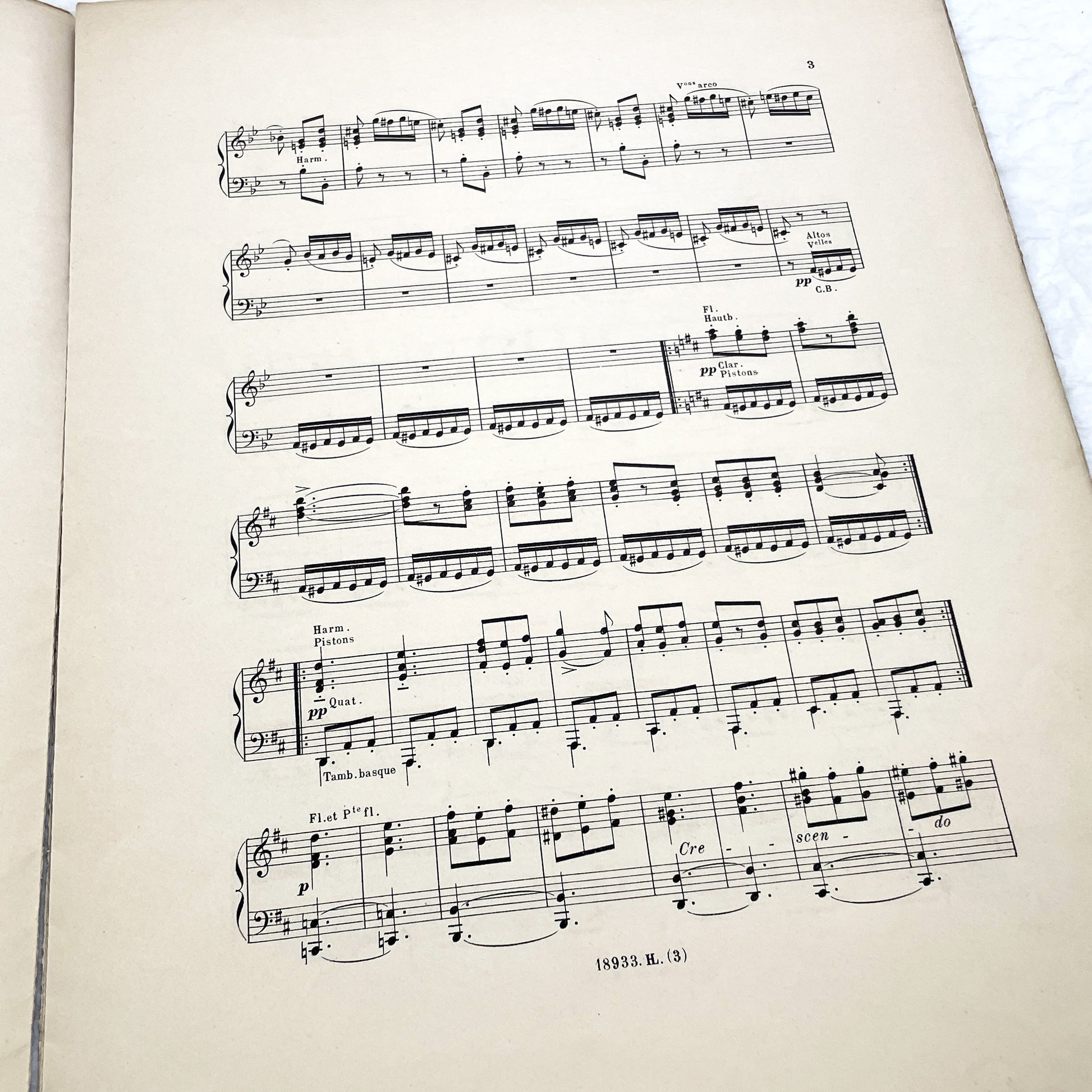 1900s - P. Lacome Clair de Lune Orchestral Suite Piano Transcription - 'Farfadets' Scherzo Music Score - Henry Lemoine Art Nouveau
