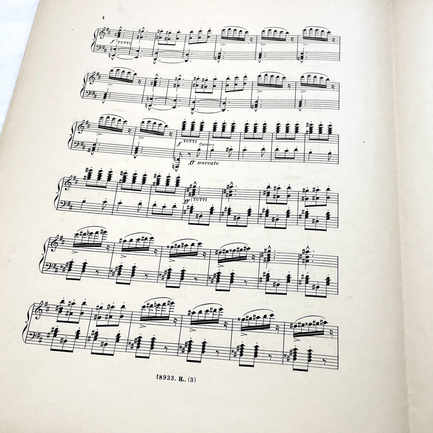 1900s - P. Lacome Clair de Lune Orchestral Suite Piano Transcription - 'Farfadets' Scherzo Music Score - Henry Lemoine Art Nouveau