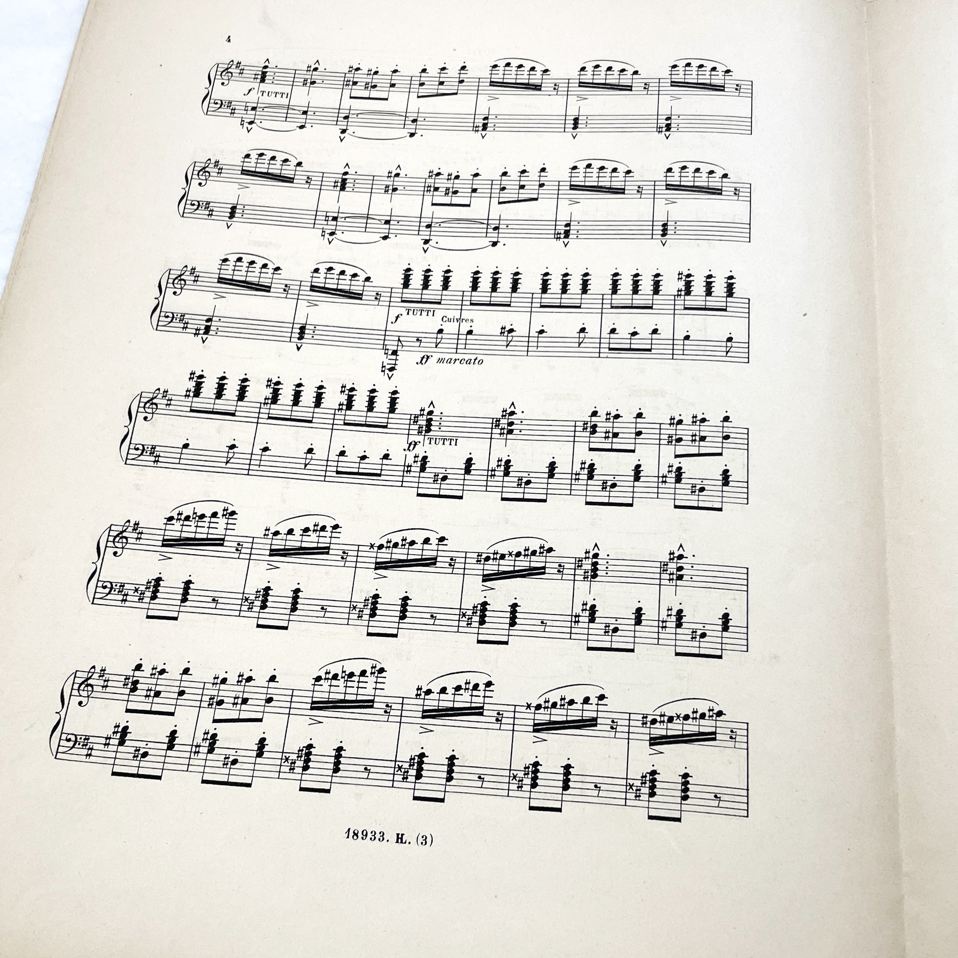 1900s - P. Lacome Clair de Lune Orchestral Suite Piano Transcription - 'Farfadets' Scherzo Music Score - Henry Lemoine Art Nouveau