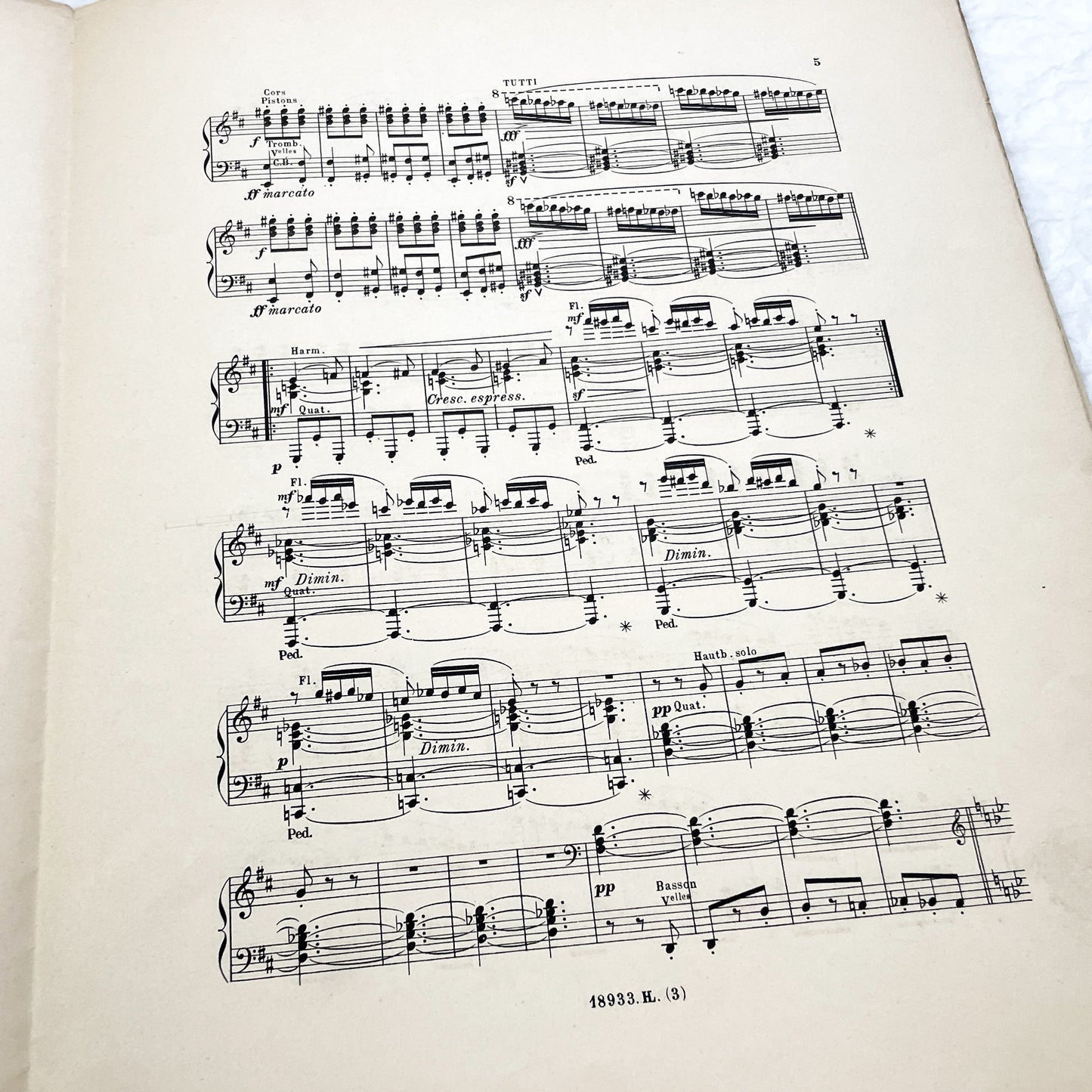 1900s - P. Lacome Clair de Lune Orchestral Suite Piano Transcription - 'Farfadets' Scherzo Music Score - Henry Lemoine Art Nouveau