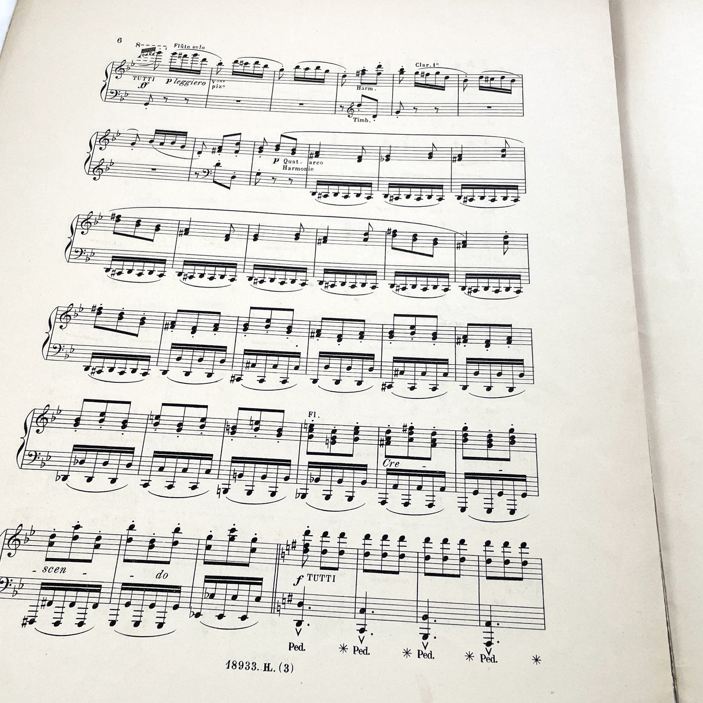 1900s - P. Lacome Clair de Lune Orchestral Suite Piano Transcription - 'Farfadets' Scherzo Music Score - Henry Lemoine Art Nouveau