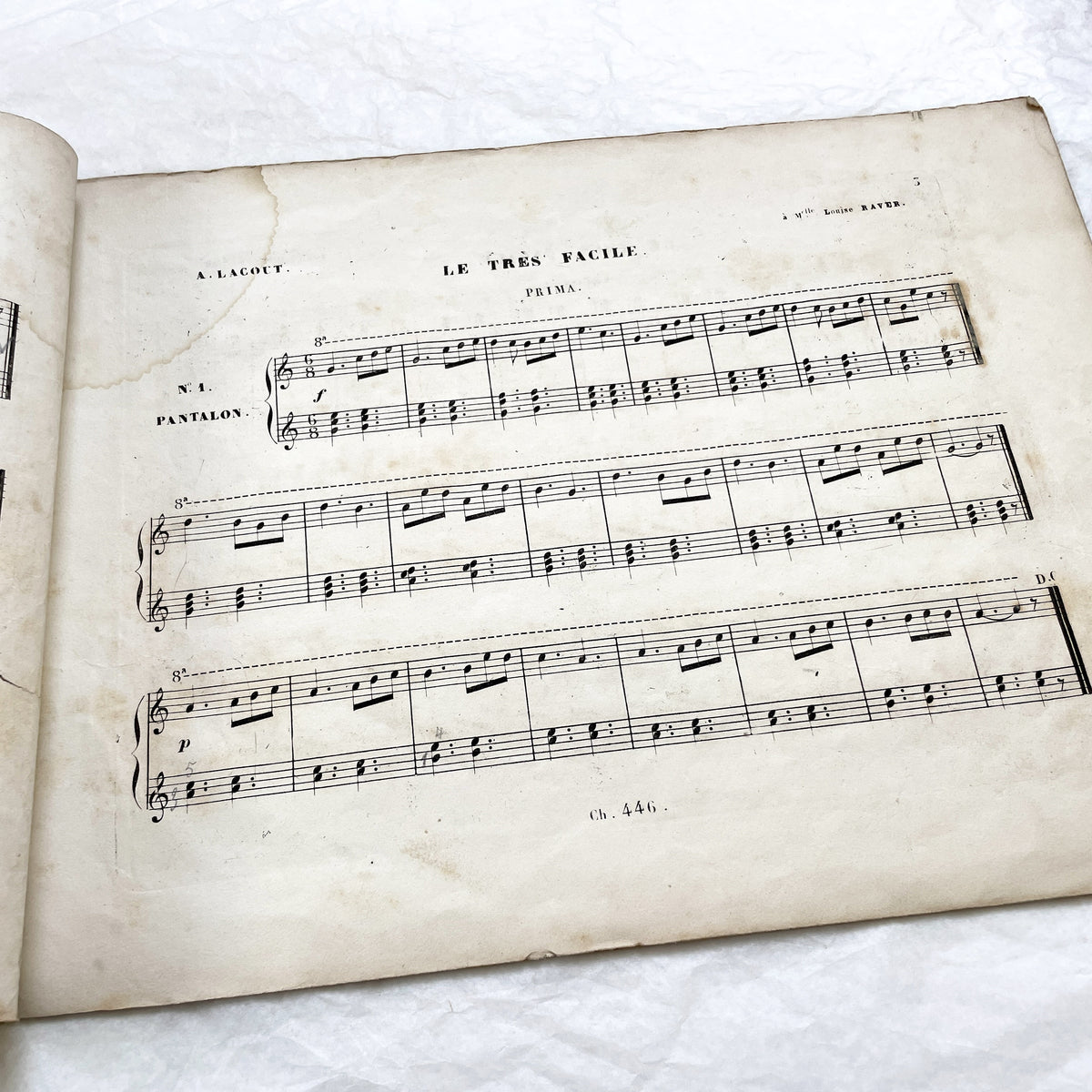 Mid 19th - Children's Piano Sheet Music - Five Quadrilles Collection - Easy Piano Pieces - French Publisher - Antique Musical Score Paris