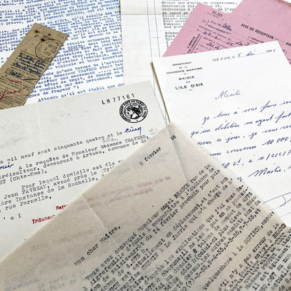 1950s - Vintage Ephemera Lot – French Letters, Invoices & Legal Documents from Notary Archive
