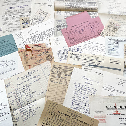 1950s - Vintage Ephemera Lot – French Letters, Invoices & Legal Documents from Notary Archive