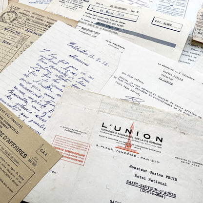 1950s - Vintage Ephemera Lot – French Letters, Invoices & Legal Documents from Notary Archive