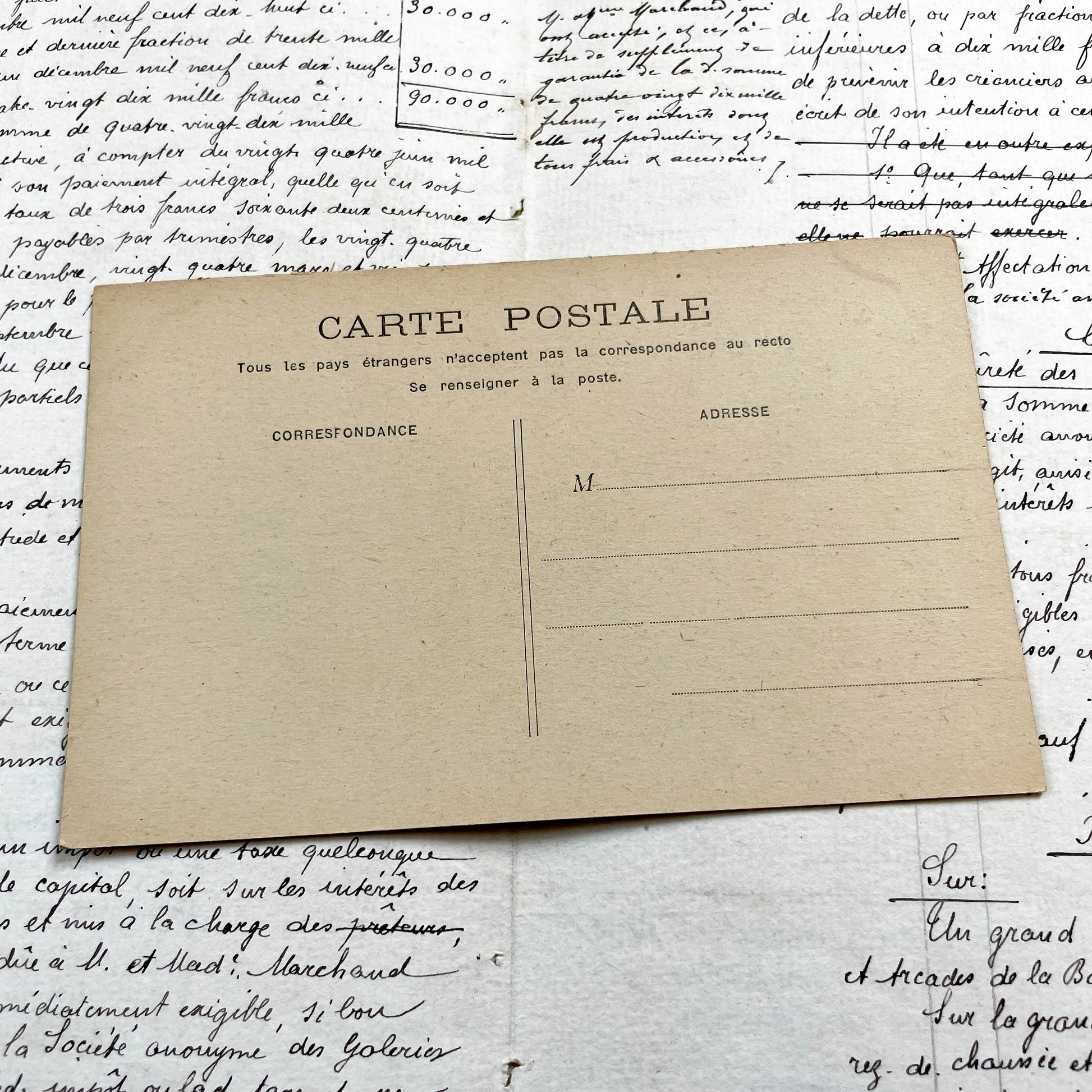 1900s - Antique Notre Dame Paris Postcard - Vintage French Handwritten Document - Historic Parisian Cathedral Ephemera