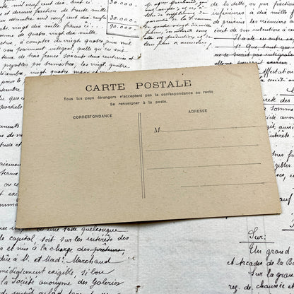 1900s - Antique Notre Dame Paris Postcard - Vintage French Handwritten Document - Historic Parisian Cathedral Ephemera