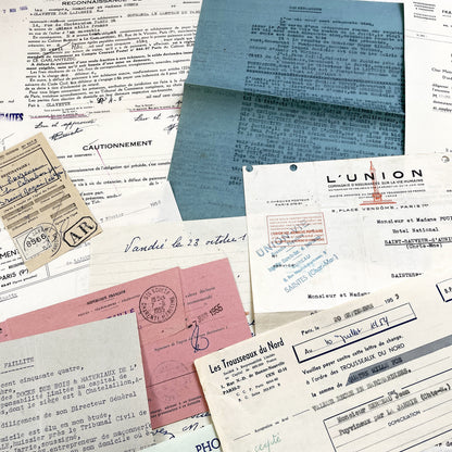 1950s - Vintage Ephemera Lot – French Letters, Invoices & Legal Documents from Notary Archive