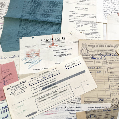 1950s - Vintage Ephemera Lot – French Letters, Invoices & Legal Documents from Notary Archive