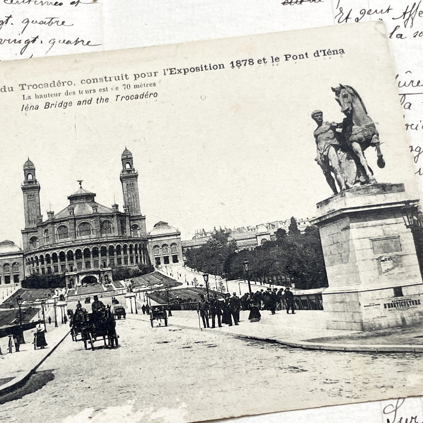 1910s - Historic Paris Postcard – Trocadéro Palace – Pont d'Iéna – Equestrian Statues – 1878 Exposition
